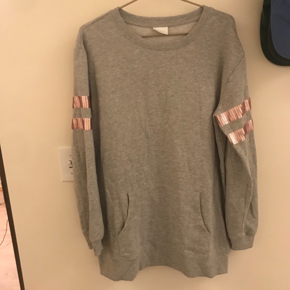 Grey oversized sweater or sweater dress